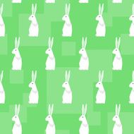 Funny cartoon rabbits Abstract geometric seamless pattern background for design