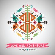 Vector colorful decorative element on native ethnic style N3