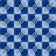 Circle-squares pattern in blue and light colors