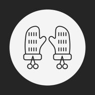 winter gloves line icon N7