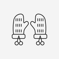 winter gloves line icon N8