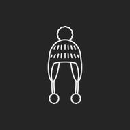 winter hat line icon