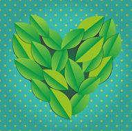 Heart shape made of leaves