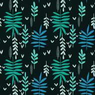 Hand-drawn seamless leaf pattern