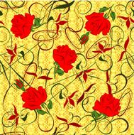 Pattern in the form of red roses and abstract elements