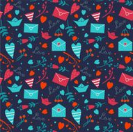 Sweet seamless pattern with hearts and flowers