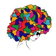 abstract colorful hair - Illustration