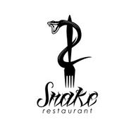 snake on the fork vector design template N2