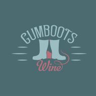 gumboots wine retro design negative space concept