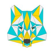 Abstract wolf isolated on white background Polygonal triangle geometric illustration