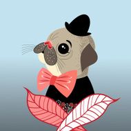 Portrait of a dog hipster