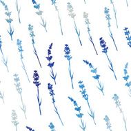 Seamless watercolor lavender pattern