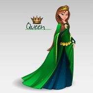 Queen in green