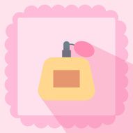 perfume flat icon on pink background