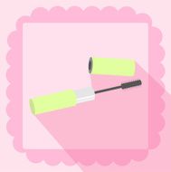 mascara flat icon on pink background