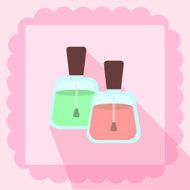 nail polish flat icon on pink background