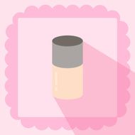 make up base foundation flat icon on pink background