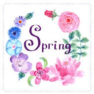 Watercolor floral background in vintage style