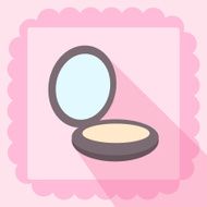 compact powder flat icon on pink wallpaper