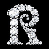 diamond letters with gemstones N29
