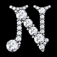 diamond letters with gemstones N33