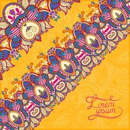 ornamental yellow background with flower ribbon stripe pattern