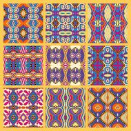 set of yellow seamless colored vintage geometric pattern textur N2