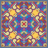 silk neck scarf or kerchief square pattern design in ukrainian N3