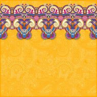 yellow ornamental background with flower ribbon