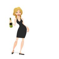 Girl holding a bottle of Champagne N3