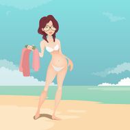 Girl in the beach illustration N8