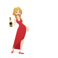 Girl holding a bottle of Champagne N4