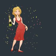 Girl holding a bottle of Champagne N5