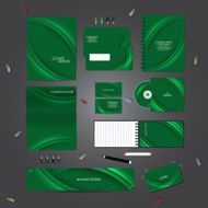 Stationery template design set with curves