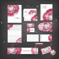 Stationery template design set with technology on background N2