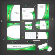 Stationery template design set with line element on background N2