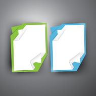Origami paper vector banners set