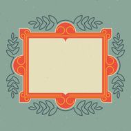 Vintage design template Retro card with frame