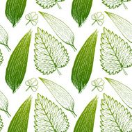 Seamless exotic pattern with tropical leaves on a white background N3