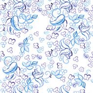 Watercolor floral seamless pattern Vector illustration N5