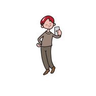 Man red head selfie