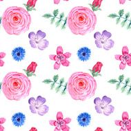 Watercolor flowers in vintage style