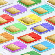 SIM cards seamless pattern background Mobile telecommunication and wireless technology