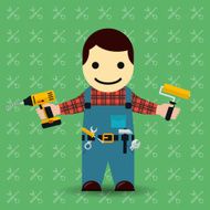Handyman or mechanic vector illustration