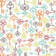 Line keys seamless pattern