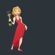 Girl holding a bottle of Champagne N6