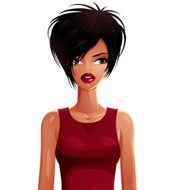 Beautiful coquette lady illustration upper body portrait N4