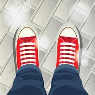 Top view on sneakers