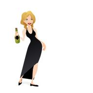 Girl holding a bottle of Champagne N7