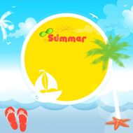 Summer beach vector background